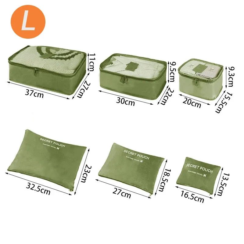 Set de 6 Organisateurs de Voyage Grand Format pour Valise, Rangement Vêtements, Chaussures et Trousse de Maquillage 14