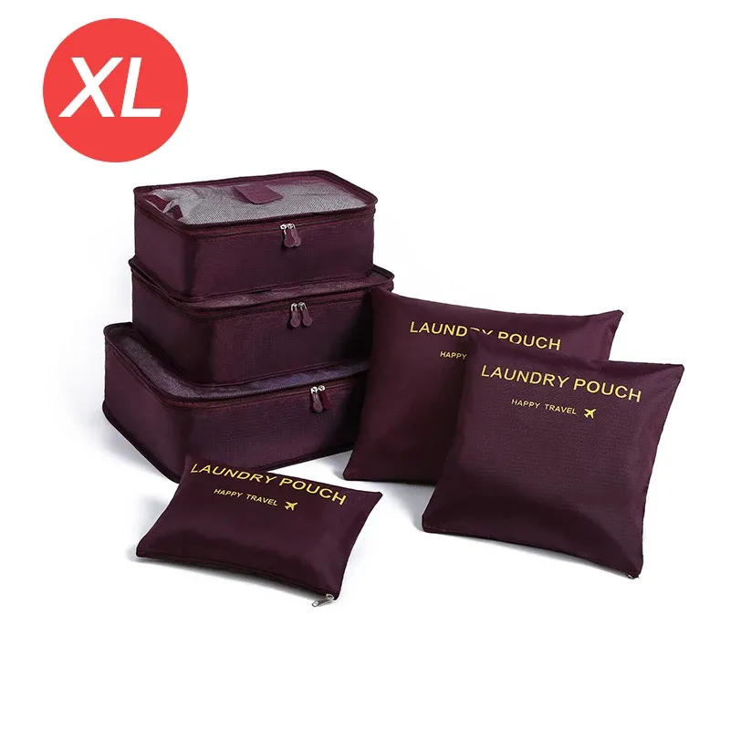 Set de 6 Organisateurs de Voyage Grand Format pour Valise, Rangement Vêtements, Chaussures et Trousse de Maquillage 7