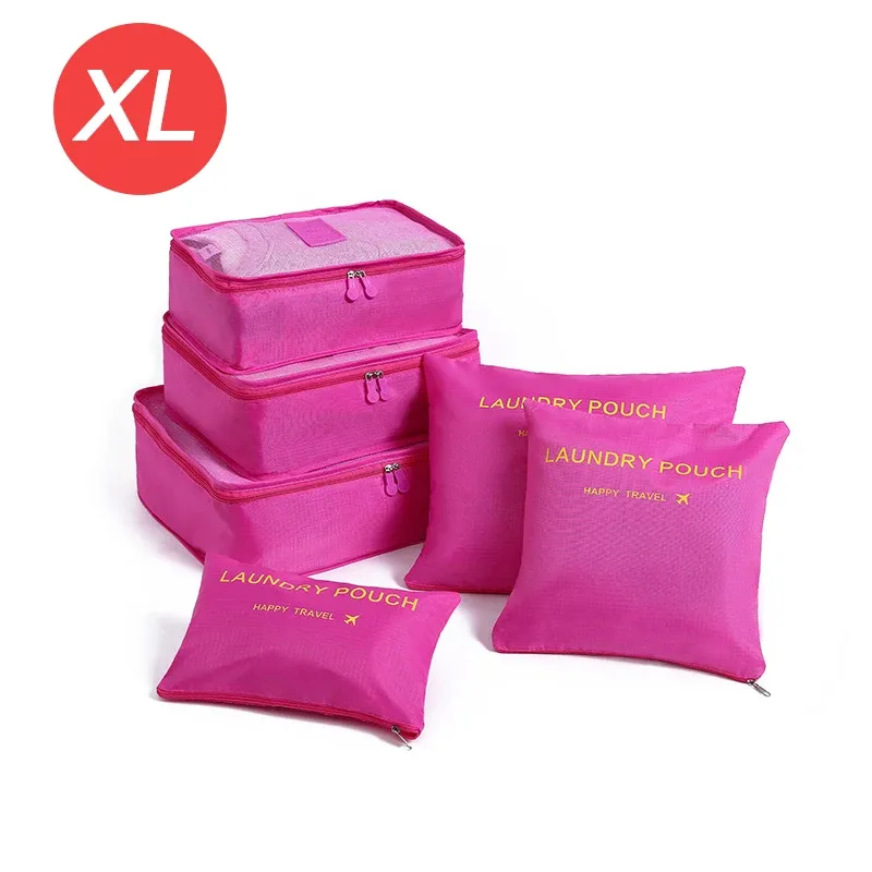 Set de 6 Organisateurs de Voyage Grand Format pour Valise, Rangement Vêtements, Chaussures et Trousse de Maquillage 21