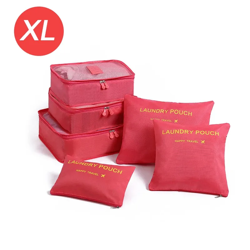 Set de 6 Organisateurs de Voyage Grand Format pour Valise, Rangement Vêtements, Chaussures et Trousse de Maquillage 20