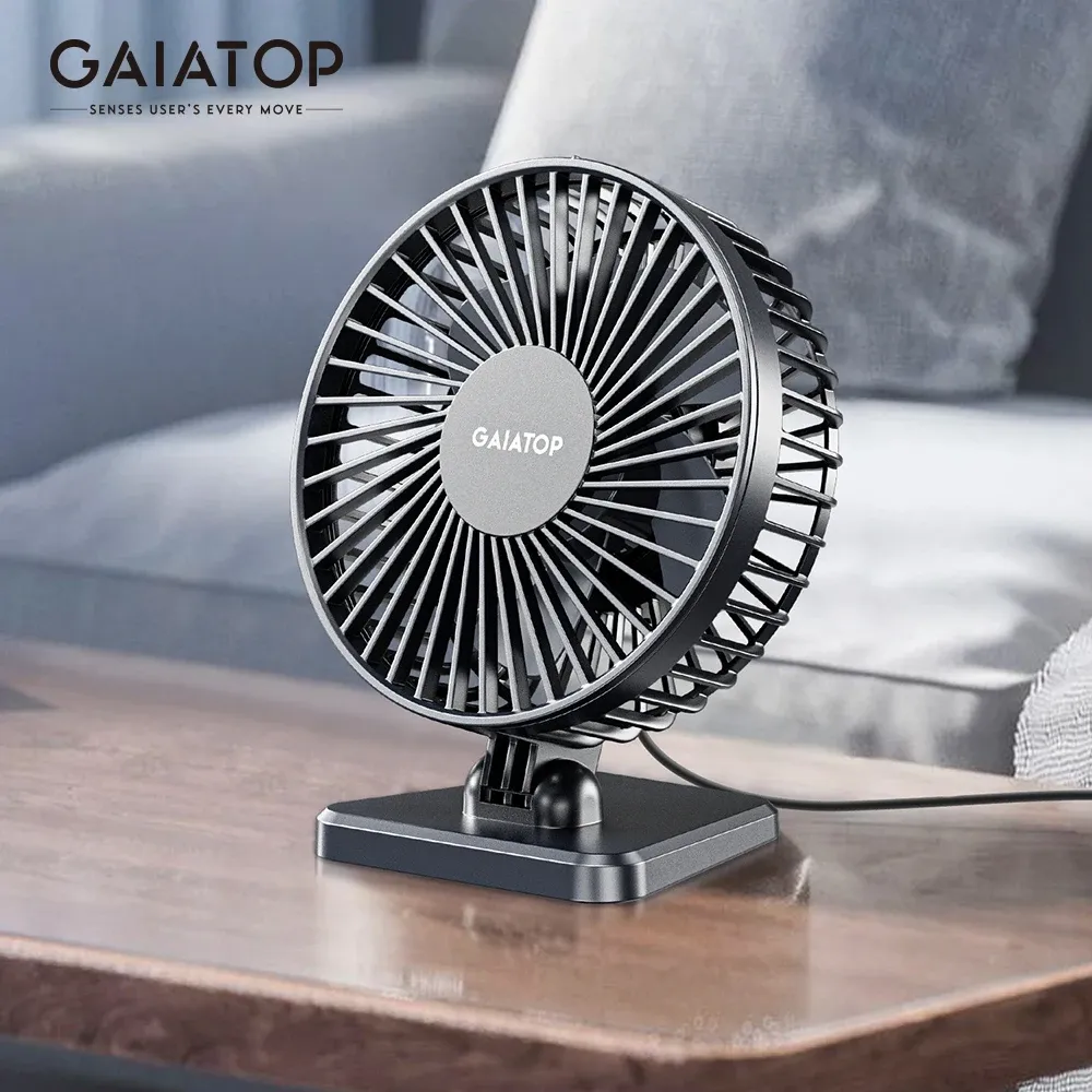 Mini ventilateur de bureau USB portable GAIATOP, silencieux, à trois vitesses, idéal pour le bureau et la maison - Image 1
