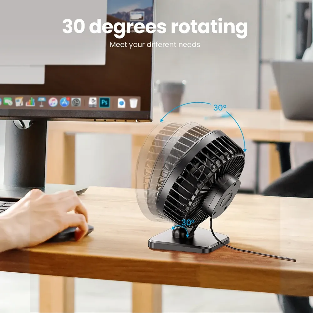 Mini ventilateur de bureau USB portable GAIATOP, silencieux, à trois vitesses, idéal pour le bureau et la maison 5