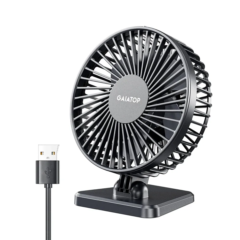 Mini ventilateur de bureau USB portable GAIATOP, silencieux, à trois vitesses, idéal pour le bureau et la maison 7