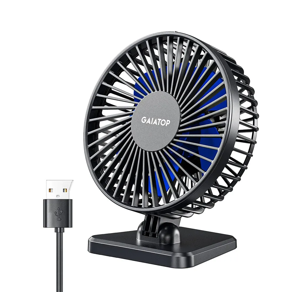 Mini ventilateur de bureau USB portable GAIATOP, silencieux, à trois vitesses, idéal pour le bureau et la maison 8