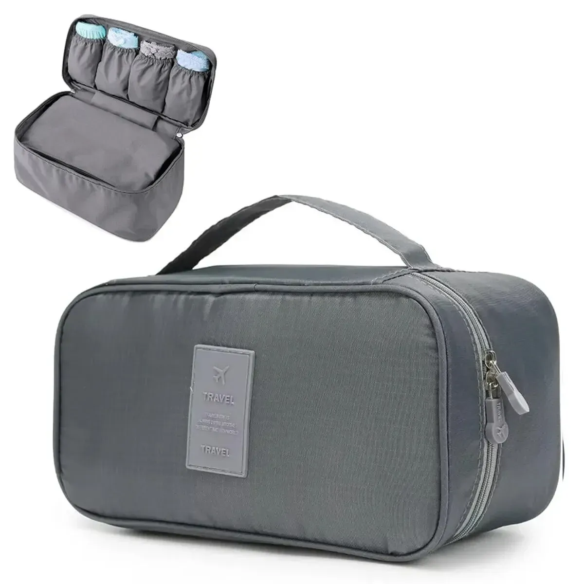 Sac de rangement de voyage portable multifonction pour soutien-gorge et sous-vêtements, avec trousse de toilette et cosmétiques 14