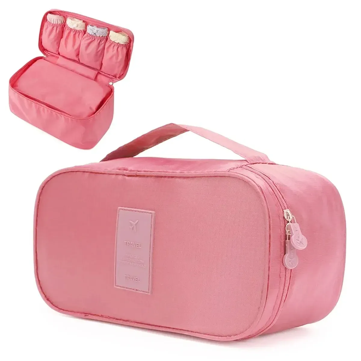 Sac de rangement de voyage portable multifonction pour soutien-gorge et sous-vêtements, avec trousse de toilette et cosmétiques 11