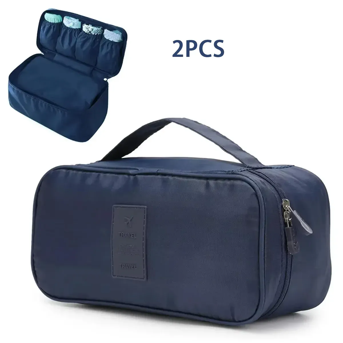 Sac de rangement de voyage portable multifonction pour soutien-gorge et sous-vêtements, avec trousse de toilette et cosmétiques 10
