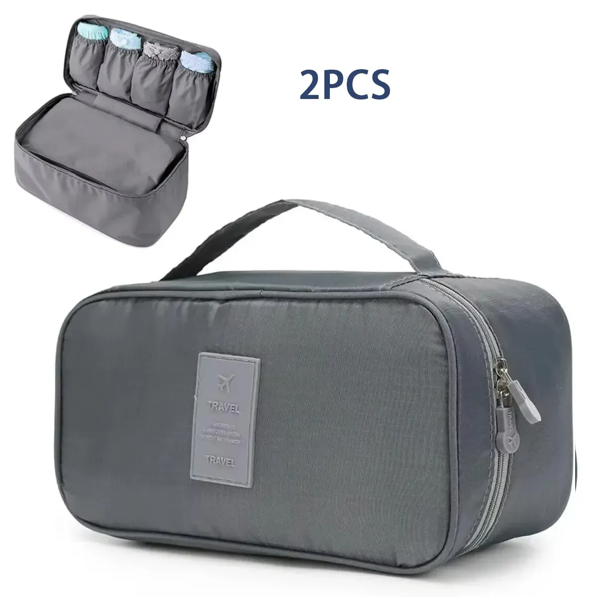 Sac de rangement de voyage portable multifonction pour soutien-gorge et sous-vêtements, avec trousse de toilette et cosmétiques 9