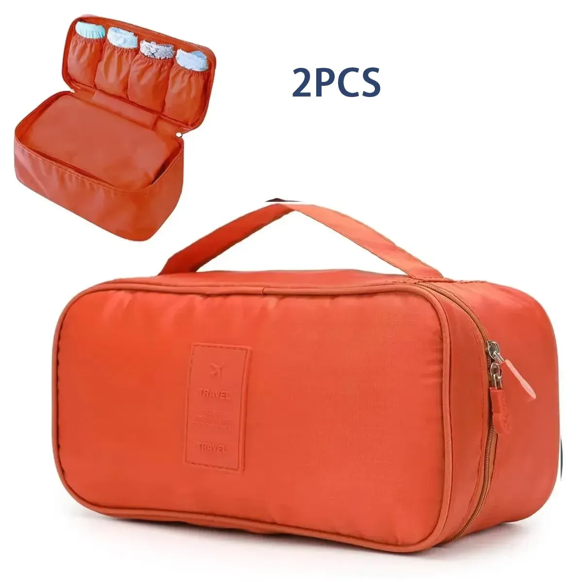 Sac de rangement de voyage portable multifonction pour soutien-gorge et sous-vêtements, avec trousse de toilette et cosmétiques 15