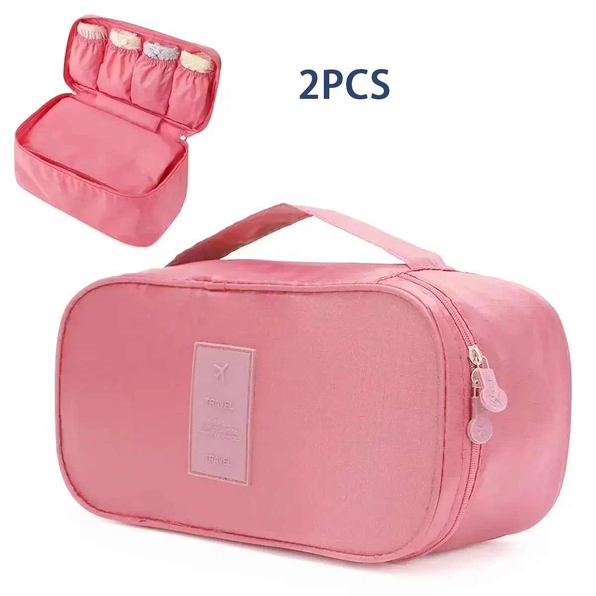 Sac de rangement de voyage portable multifonction pour soutien-gorge et sous-vêtements, avec trousse de toilette et cosmétiques 13