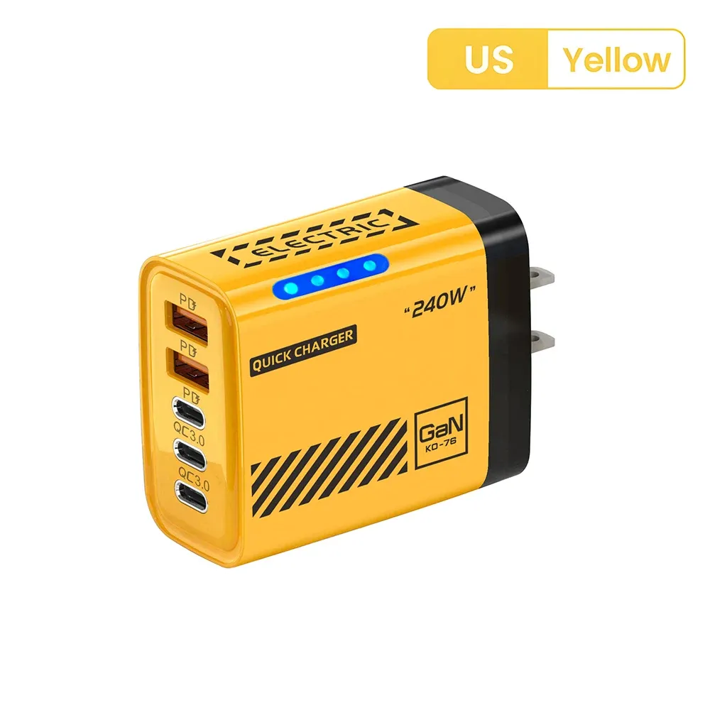 Chargeur mural USB C 5 ports à charge rapide 3.0, adaptateur PD compatible iPhone 17 Pro, Samsung et Xiaomi 10