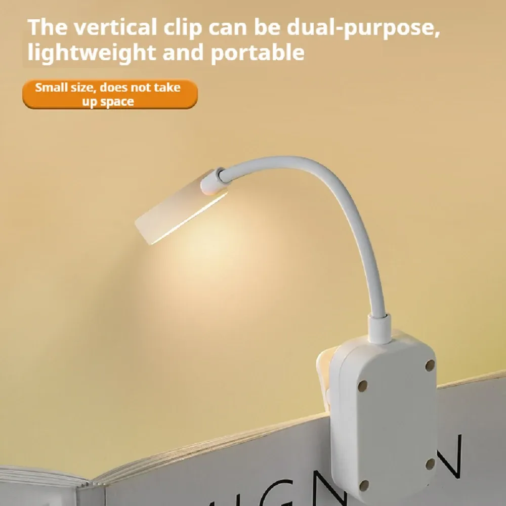 Mini lampe de lecture LED à pince, portable, à batterie, 3 modes d'éclairage et intensité réglable, protection des yeux 2