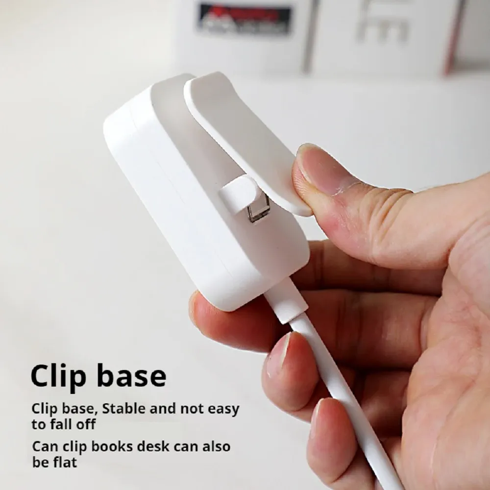 Mini lampe de lecture LED à pince, portable, à batterie, 3 modes d'éclairage et intensité réglable, protection des yeux 6