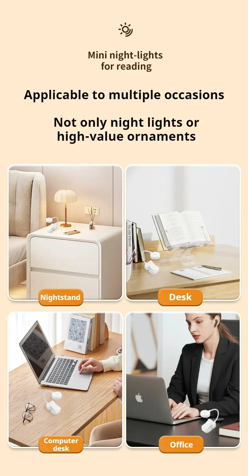 Mini lampe de lecture LED à pince