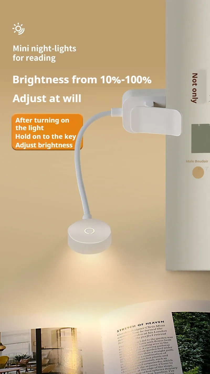 Mini lampe de lecture LED à pince