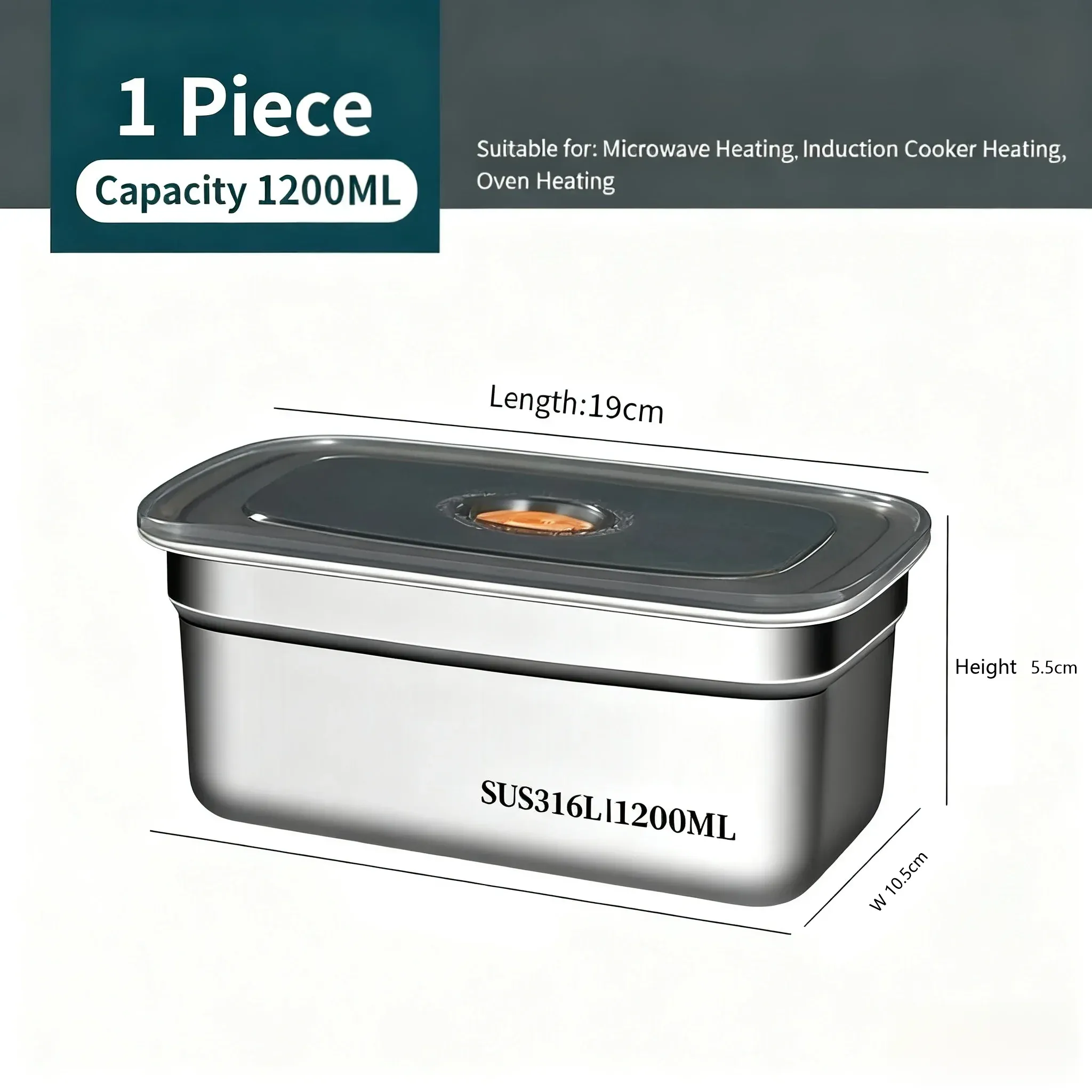 Boîte à lunch de camping en acier inoxydable, boîte bento étanche et hermétique, compatible micro-ondes, grande capacité, boîte de rangement pour réfrigérateur et congélateur 8