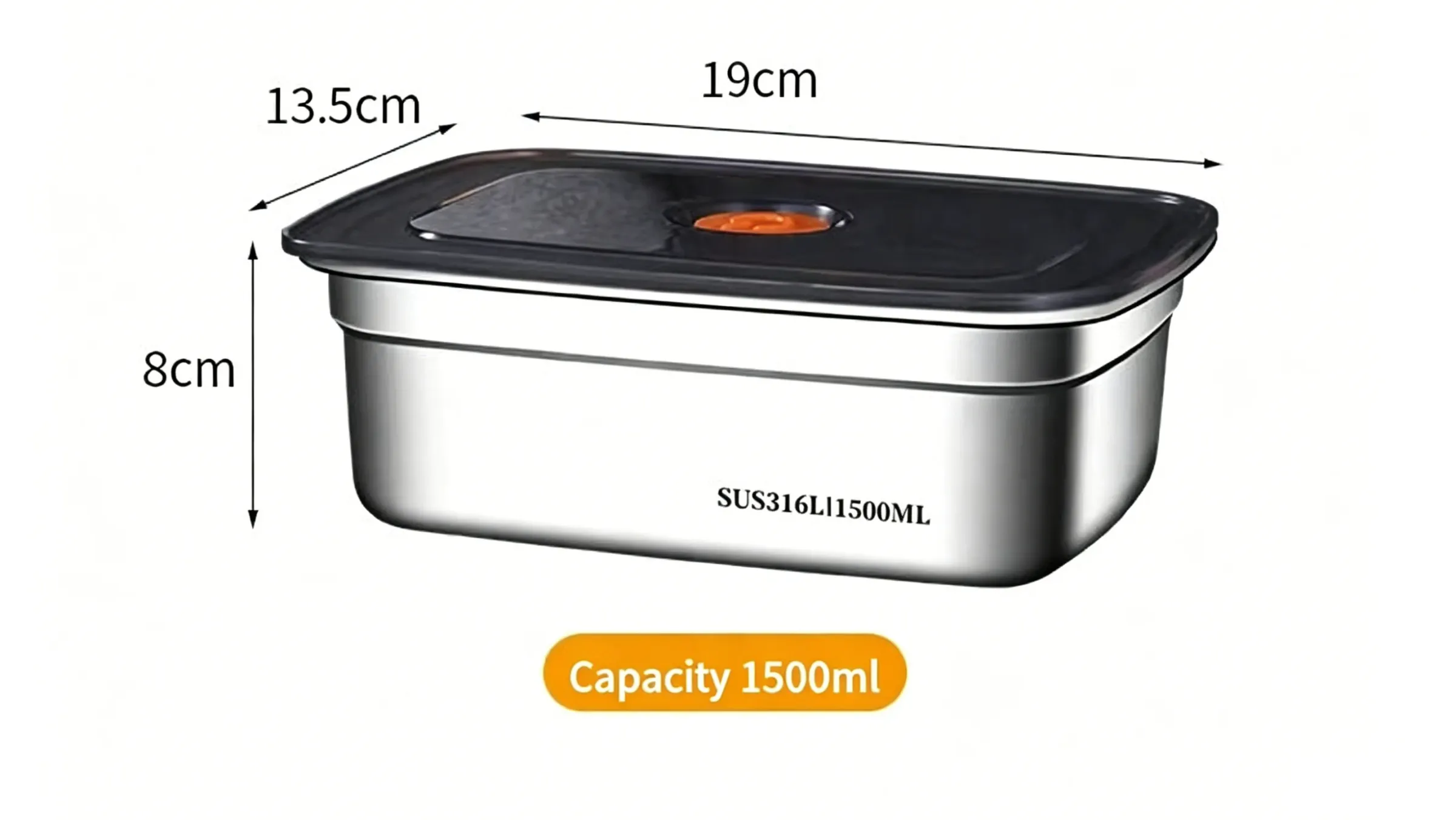 Boîte à lunch de camping en acier inoxydable, boîte bento étanche et hermétique, compatible micro-ondes, grande capacité, boîte de rangement pour réfrigérateur et congélateur 7