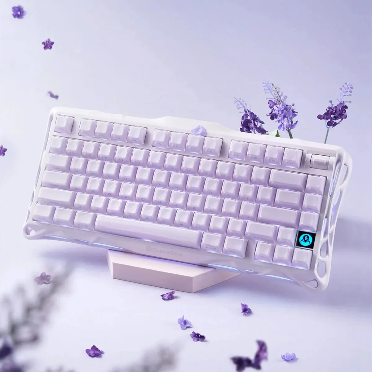 GravaStar Mercury K1 75% clavier mécanique de jeu sans fil rose en alliage d'aluminium, conception Exoskeleton, rétroéclairage RVB 11