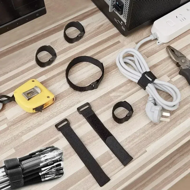 Attaches de câbles réutilisables auto-adhésives à boucles, bande de fixation réglable pour la gestion des câbles 6