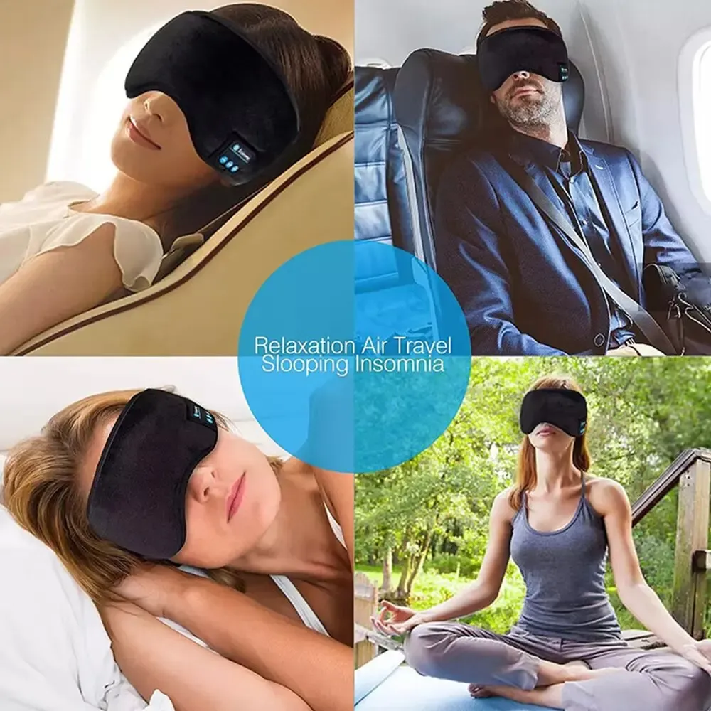 Bandeau Bluetooth sans fil pour le sport et le sommeil, avec écouteurs intégrés et masque de sommeil musical 6