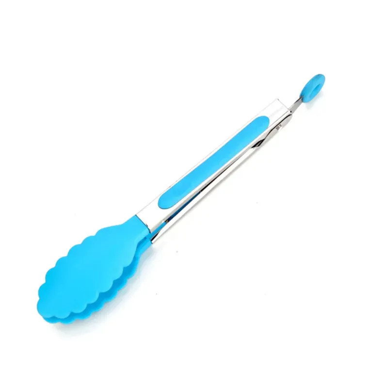 Pince alimentaire en silicone et acier inoxydable antidérapante, pince de cuisson pour barbecue et salades 8