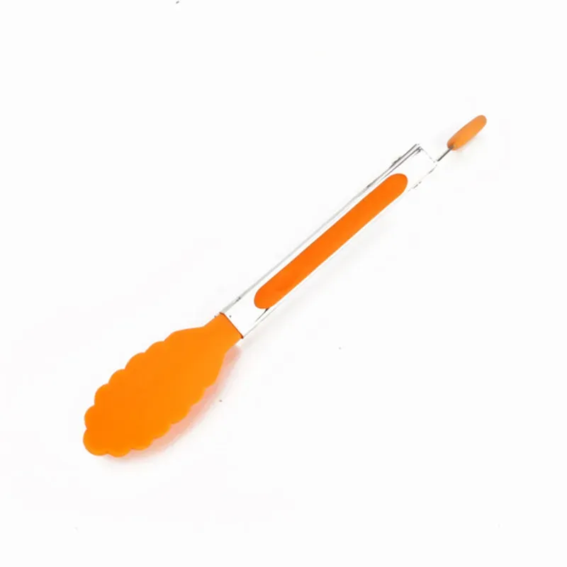 Pince alimentaire en silicone et acier inoxydable antidérapante, pince de cuisson pour barbecue et salades 9