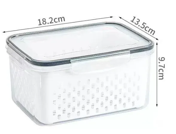 Conteneur de conservation pour réfrigérateur avec bol de lavage amovible et passoire, pour fruits, baies et laitue 10