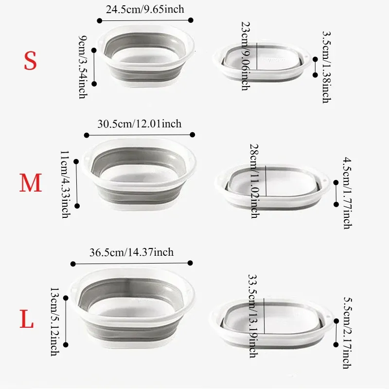 Bassin pliable en silicone, vue d'ensemble