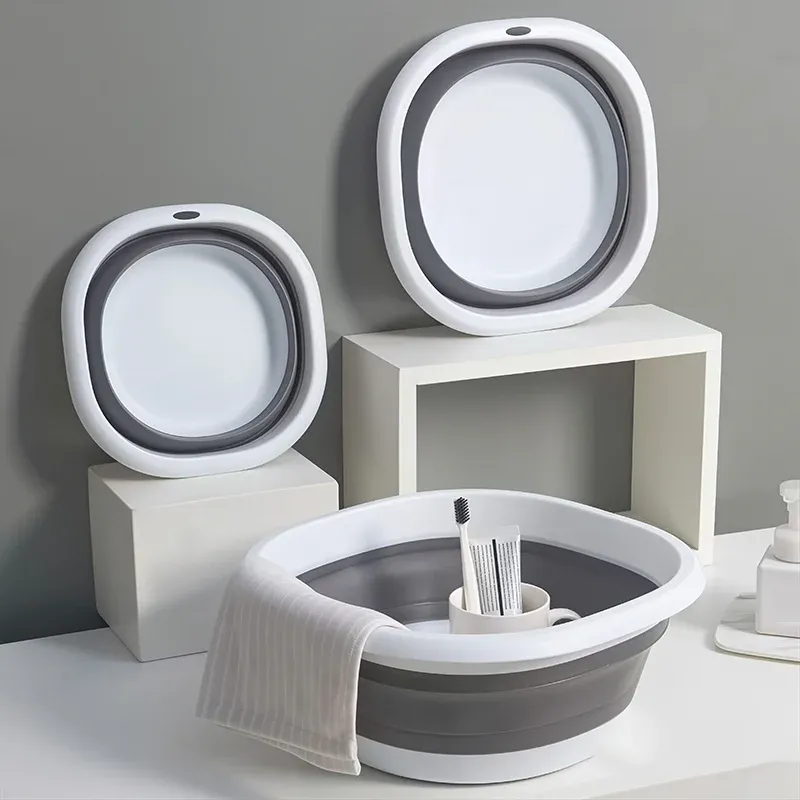 Bassin pliable en silicone, détail d'usage