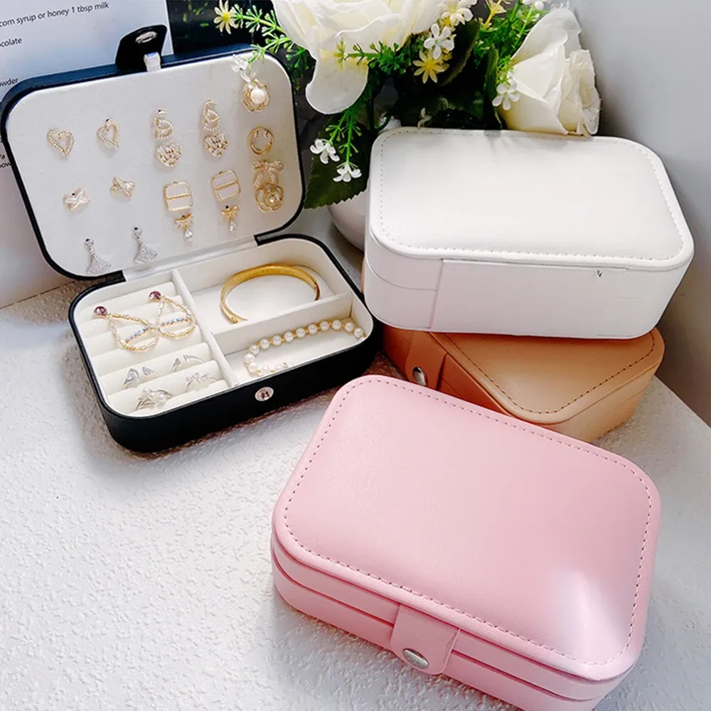 Boîte de rangement à bijoux portable, grande capacité, élégante et de qualité supérieure, idéale pour les voyages 5