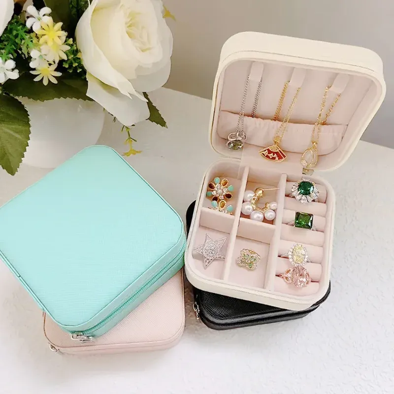 Boîte de rangement à bijoux portable, grande capacité, élégante et de qualité supérieure, idéale pour les voyages 6