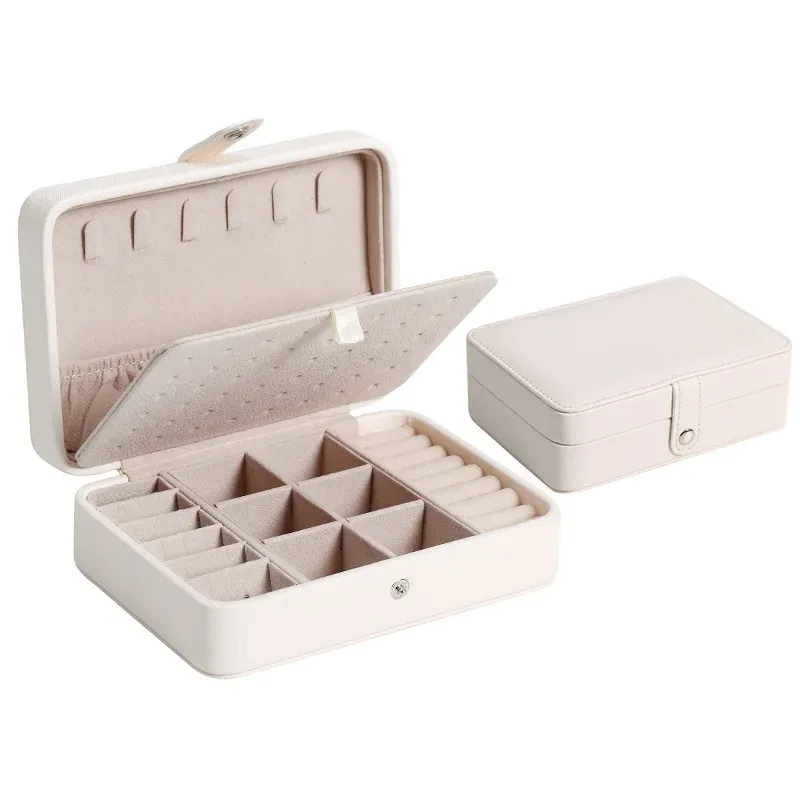Boîte de rangement à bijoux portable, grande capacité, élégante et de qualité supérieure, idéale pour les voyages 7
