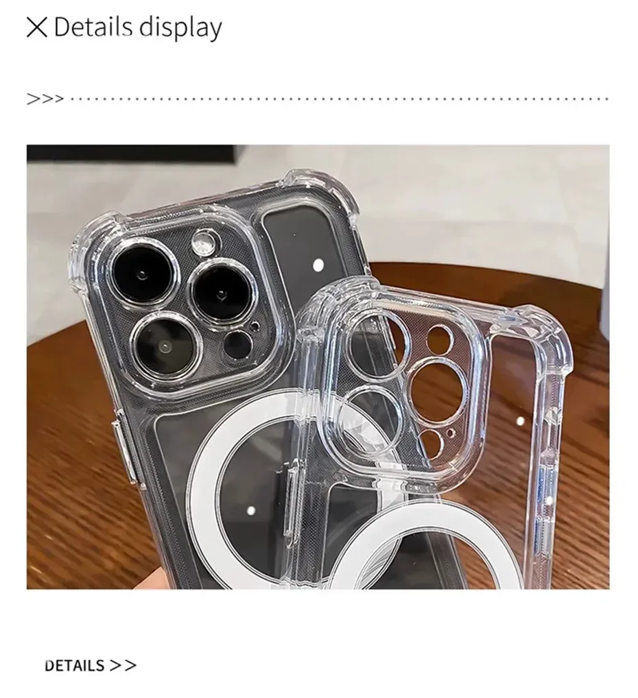 Coque transparente, finition détaillée