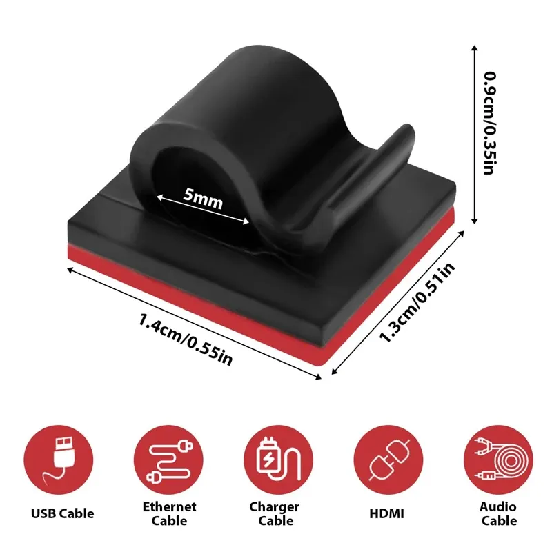 Clips de câbles auto-adhésifs (lot de 5 à 50) – Organisateur de câbles pour bureau et voiture 4