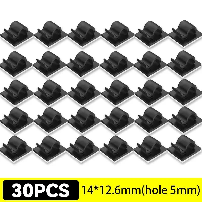 Clips de câbles auto-adhésifs (lot de 5 à 50) – Organisateur de câbles pour bureau et voiture 12