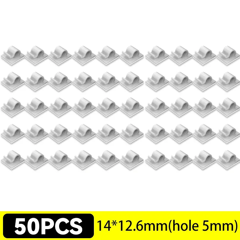 Clips de câbles auto-adhésifs (lot de 5 à 50) – Organisateur de câbles pour bureau et voiture 17