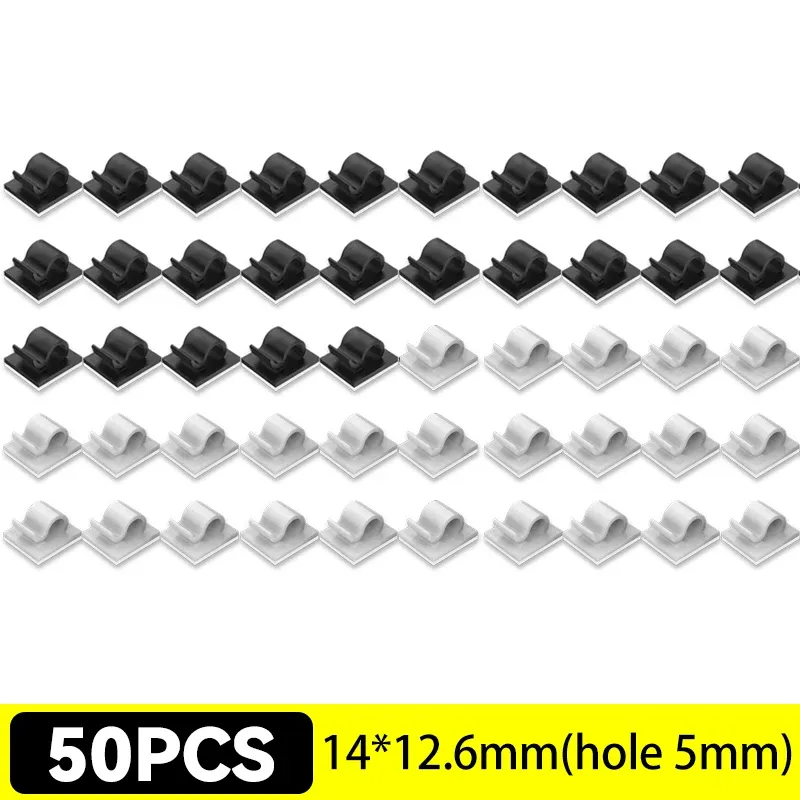 Clips de câbles auto-adhésifs (lot de 5 à 50) – Organisateur de câbles pour bureau et voiture 16