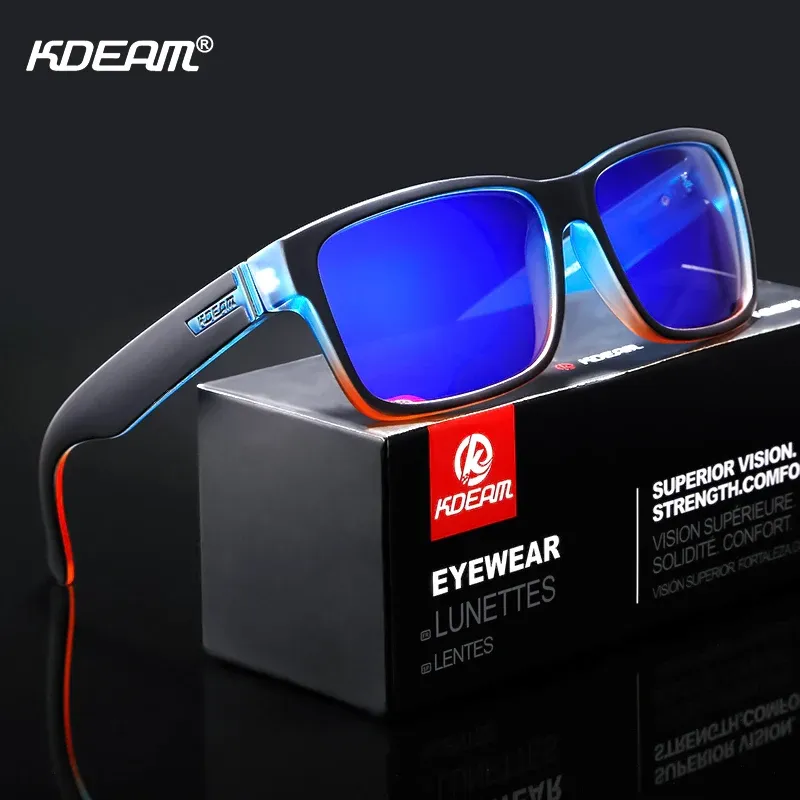 Lunettes de soleil polarisées KDEAM Revamp pour hommes, modèle sport photochromiques avec étui, conduite et activités de plein air