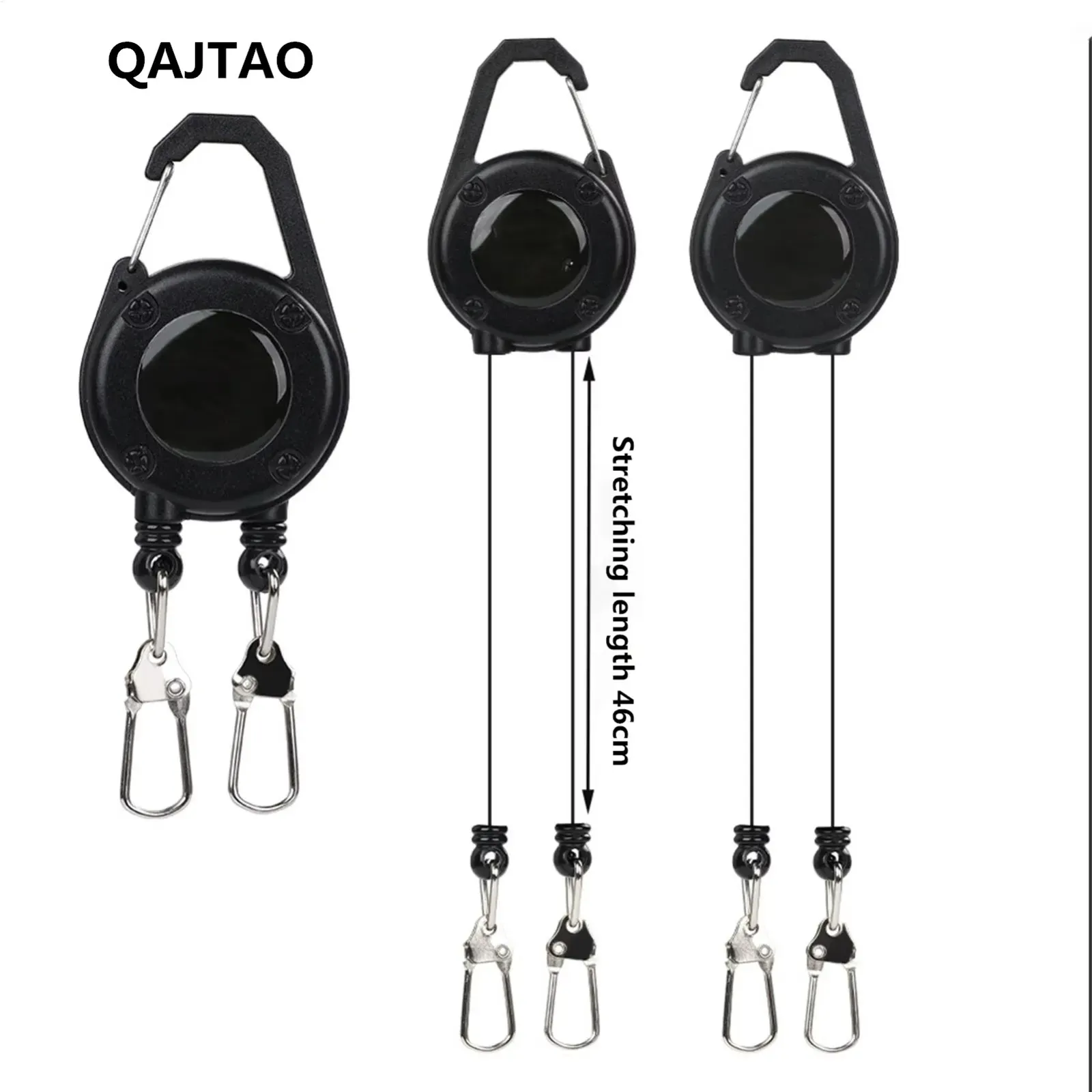 Porte-clés rétractable QAJTAO à double tête, vue d'ensemble