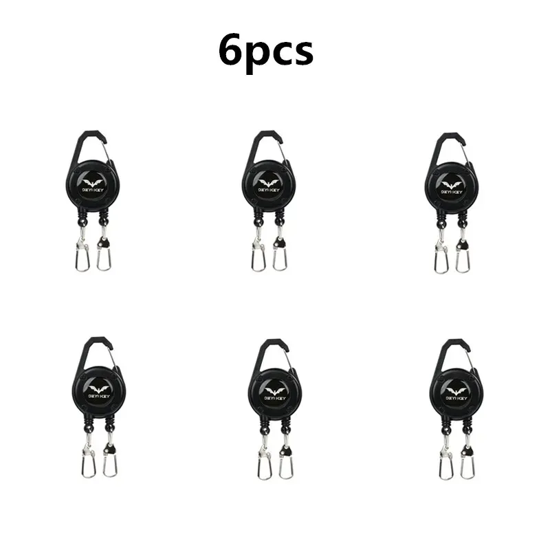 Porte-clés rétractable QAJTAO à double tête avec clip de ceinture et cordon en acier, pour la pêche en plein air 10