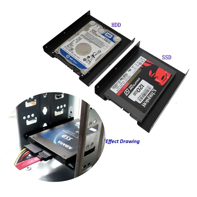Adaptateur de montage pour disque dur 2,5 pouces vers 3,5 pouces, support SSD 5