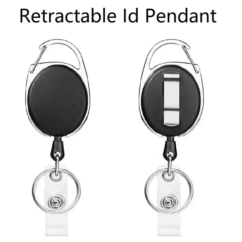 Porte-badge rétractable avec cordon et enrouleur pour cartes d'identité et portefeuilles 5