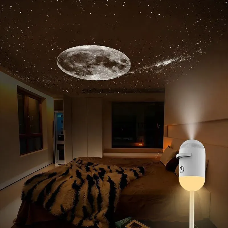Mini projecteur d'étoiles galactiques 2-en-1 : veilleuse et lumière d'ambiance pour la maison, la chambre et la voiture, idée cadeau pour enfants 2