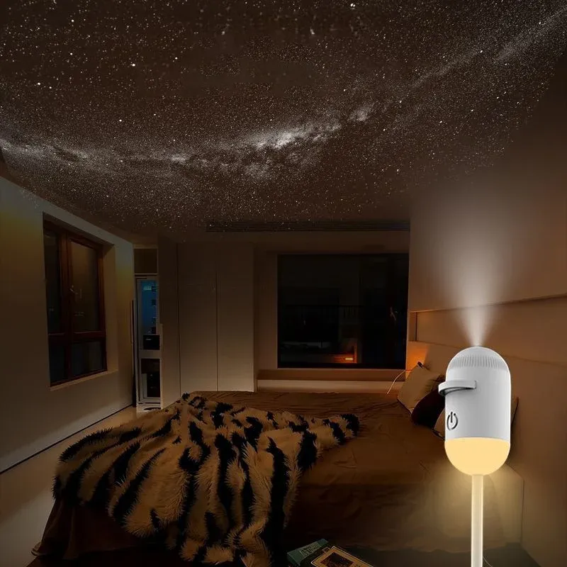 Mini projecteur d'étoiles galactiques 2-en-1 : veilleuse et lumière d'ambiance pour la maison, la chambre et la voiture, idée cadeau pour enfants 4