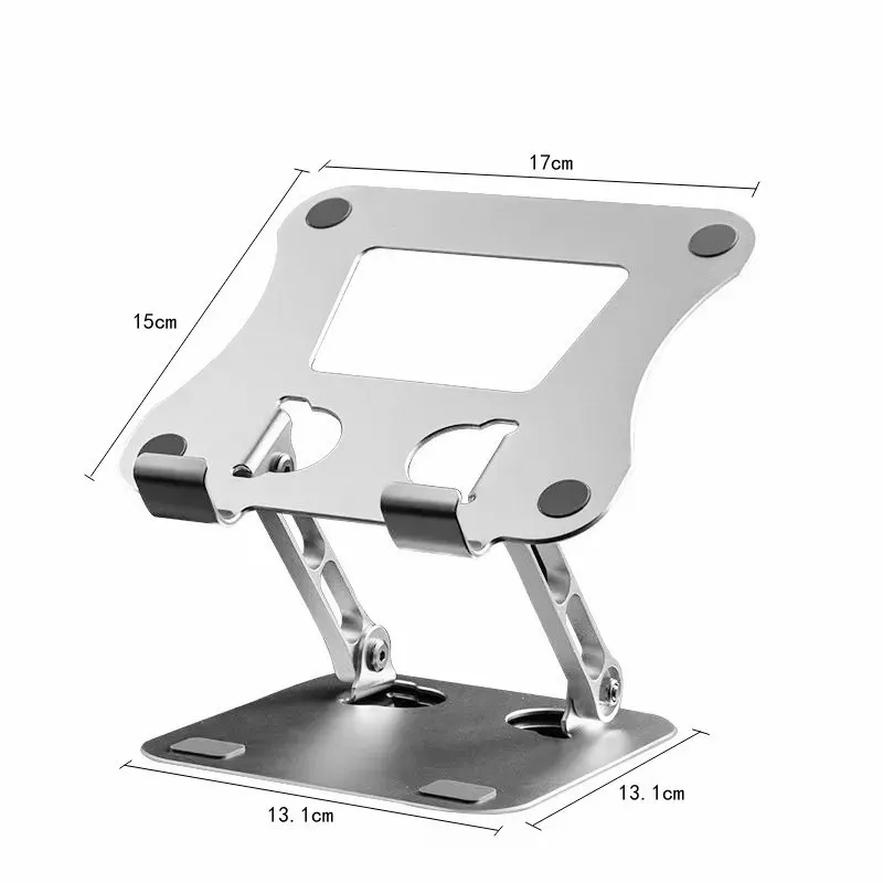 Support réglable pour téléphone et tablette en alliage d'aluminium, support pliable pour ordinateur portable jusqu'à 17 pouces, support de refroidissement. 8