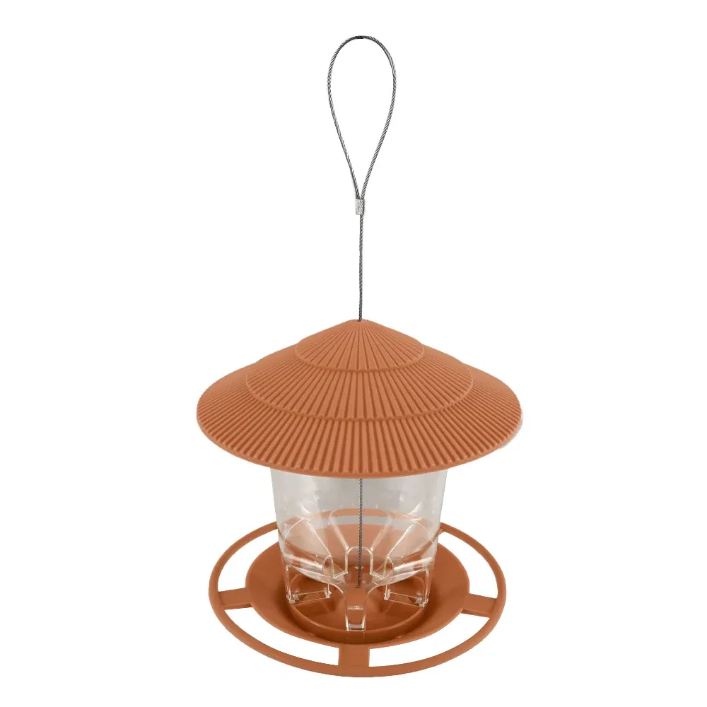 Mangeoire automatique à oiseaux à suspendre, belvédère de jardin extérieur, distributeur de nourriture pour oiseaux sauvages 9