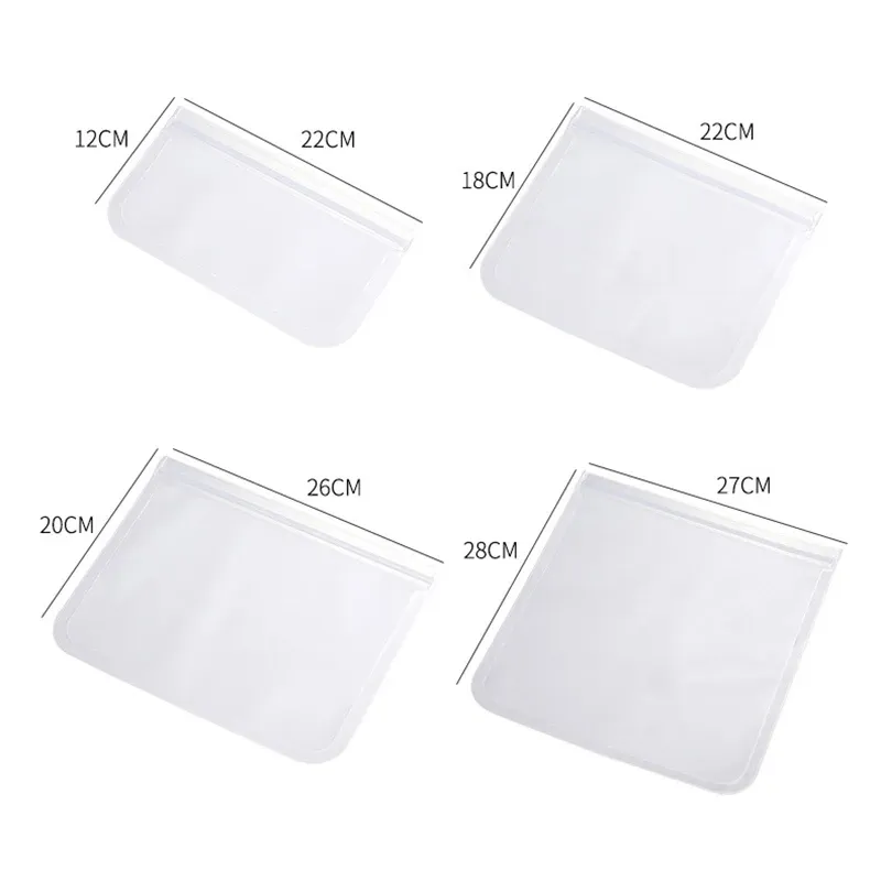 Conteneurs de stockage alimentaire en silicone, lot de 2, sacs de congélation réutilisables étanches et hermétiques, pochettes à fermeture zippée pour une fraîcheur préservée 6