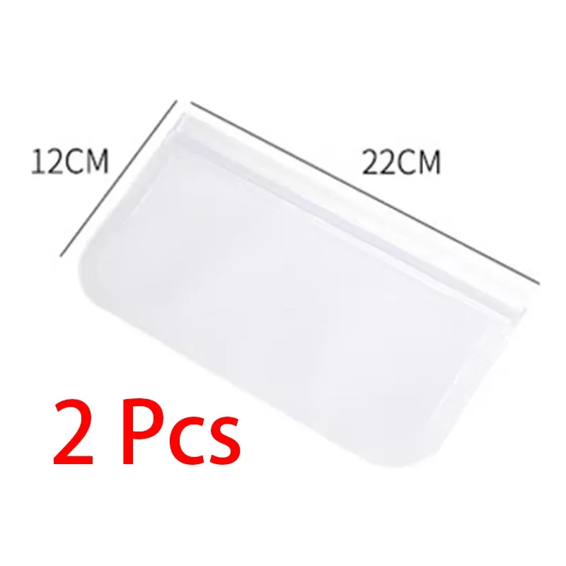 Conteneurs de stockage alimentaire en silicone, lot de 2, sacs de congélation réutilisables étanches et hermétiques, pochettes à fermeture zippée pour une fraîcheur préservée 7