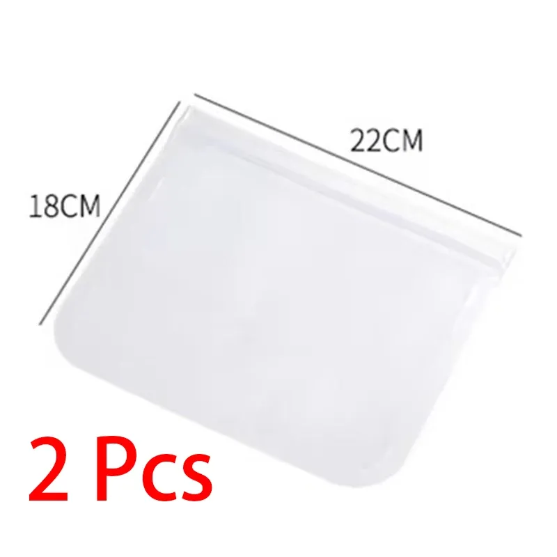 Conteneurs de stockage alimentaire en silicone, lot de 2, sacs de congélation réutilisables étanches et hermétiques, pochettes à fermeture zippée pour une fraîcheur préservée 9