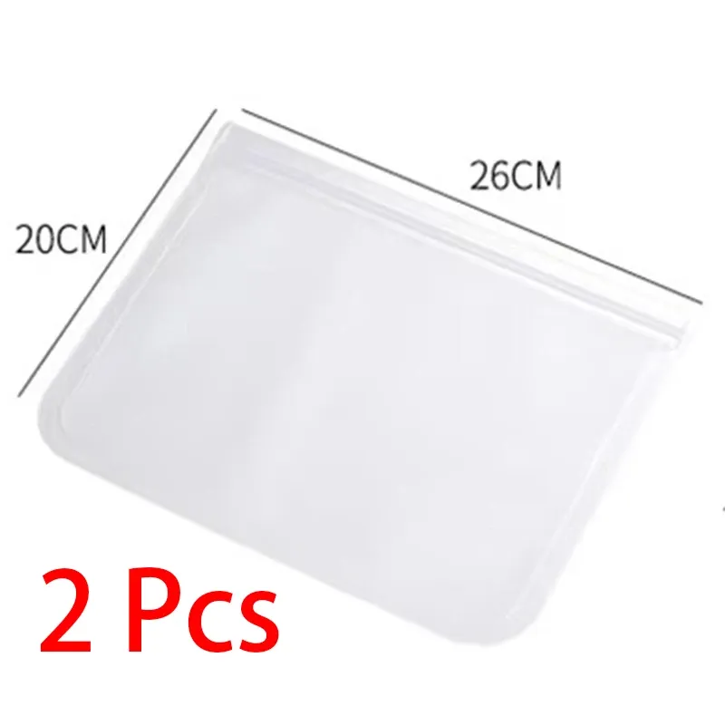 Conteneurs de stockage alimentaire en silicone, lot de 2, sacs de congélation réutilisables étanches et hermétiques, pochettes à fermeture zippée pour une fraîcheur préservée 10